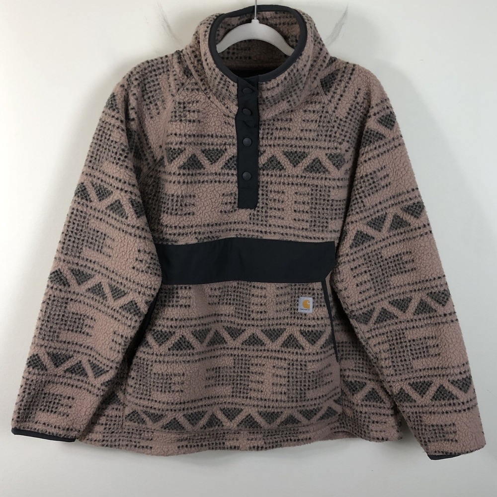 Carhartt Aztec Fleece Pullover Womens Size 1X 16W-18W Taupe